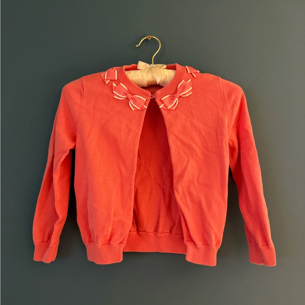 Rachel Riley Coral Pink Bow Cardigan